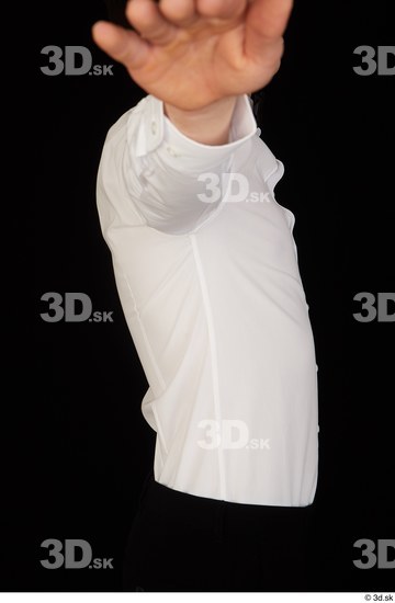 Upper Body Man White Uniform Shirt Slim Studio photo references