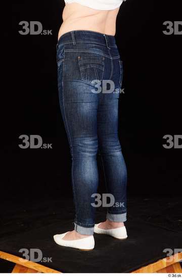 Leg Woman White Shoes Jeans Chubby Studio photo references