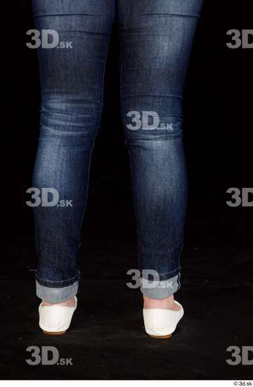 Calf Woman White Shoes Jeans Chubby Studio photo references