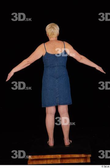 Whole Body Woman White Shoes Jeans Dress Chubby Standing Studio photo references