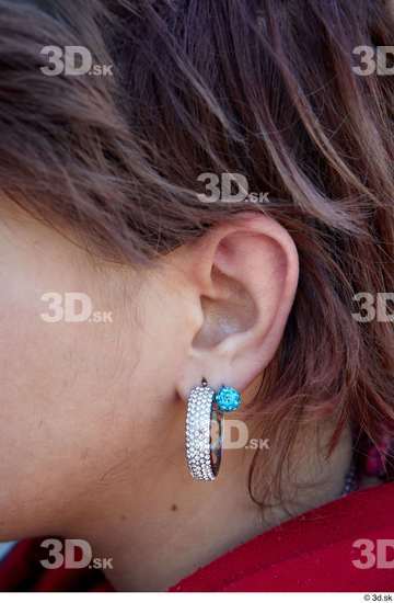 Ear Woman White Casual Average Street photo references