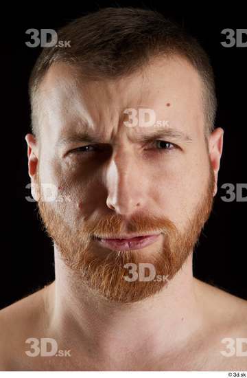 Head Man White Average Bearded Studio photo references