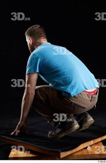 Whole Body Man White Shoes Shirt Trousers Average Kneeling Studio photo references