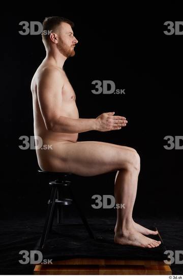 Whole Body Man White Nude Average Sitting Studio photo references