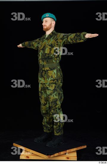 Whole Body Man White Army Shoes Belt Trousers Jacket Average Standing Studio photo references