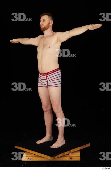 Whole Body Man White Underwear Average Standing Studio photo references