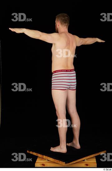 Whole Body Man White Underwear Average Standing Studio photo references