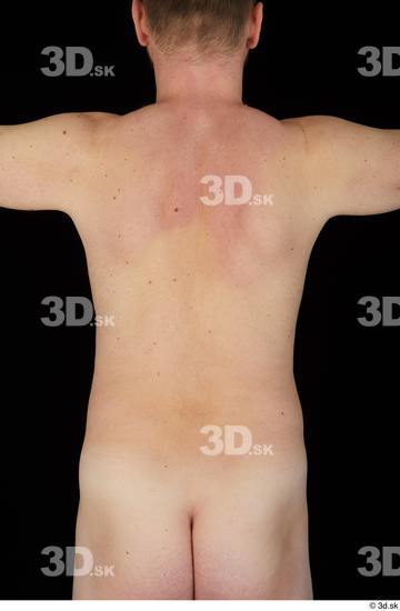 Upper Body Back Man White Nude Average Studio photo references