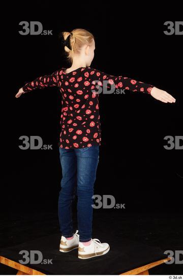 Whole Body Woman Shirt Jeans Slim Standing Studio photo references