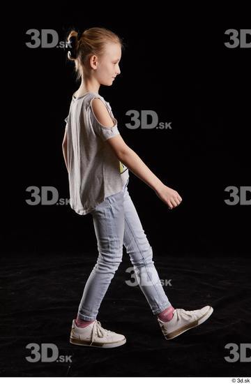 Whole Body Woman Slim Walking Studio photo references