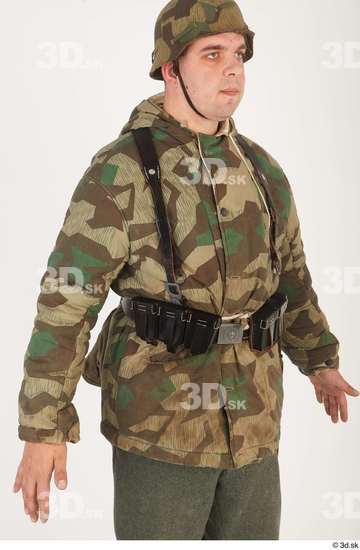 Upper Body Man White Army Uniform Jacket Average Clothes photo references