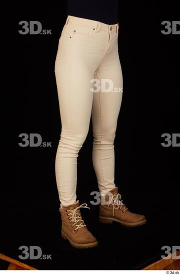 Leg Woman White Casual Jeans Slim Pregnant Studio photo references