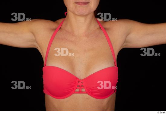Breast Woman White Swimsuit Bra Slim Pregnant Studio photo references