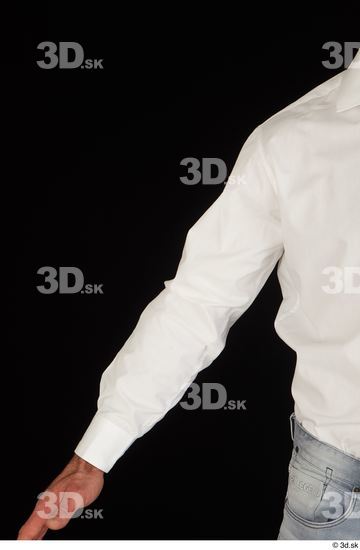 Arm Upper Body Man White Shirt Muscular Studio photo references