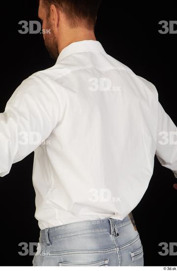 Upper Body Man White Shirt Muscular Studio photo references