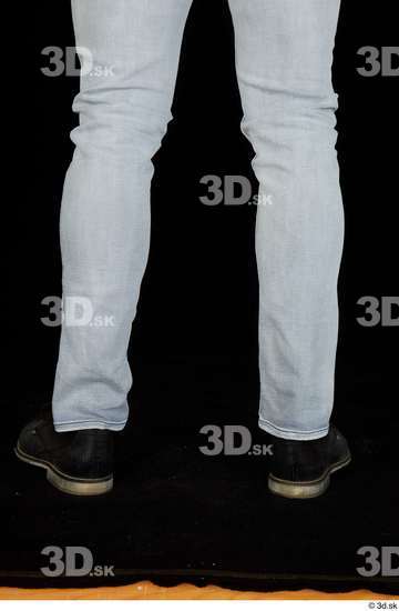 Calf Man White Shoes Jeans Muscular Studio photo references