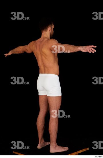 Whole Body Man T poses White Underwear Muscular Standing Studio photo references