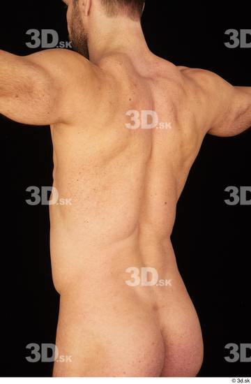 Back Man White Nude Muscular Studio photo references