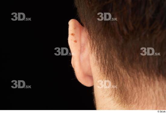 Ear Man White Muscular Studio photo references