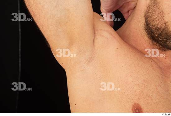 Underarm Man White Nude Muscular Studio photo references