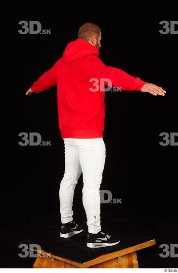 Whole Body Man White Pants Muscular Standing Studio photo references