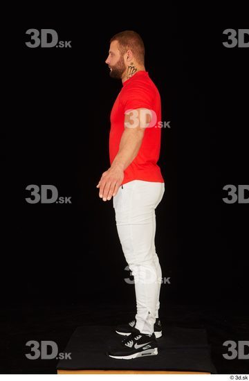 Whole Body Man White Shirt Pants Muscular Standing Studio photo references