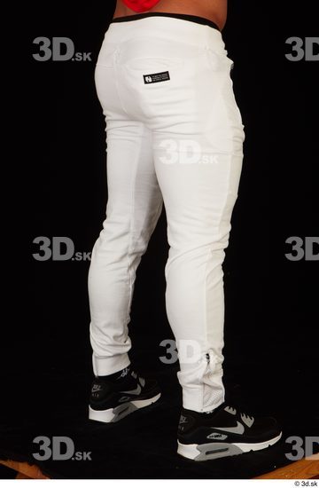 Leg Man White Pants Muscular Studio photo references