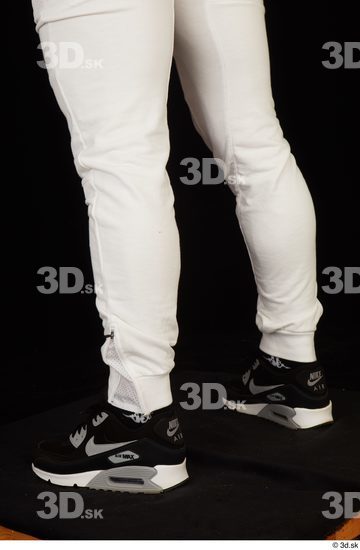 Calf Man White Pants Muscular Studio photo references