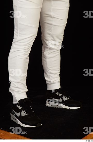 Calf Man White Pants Muscular Studio photo references