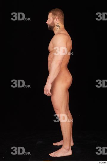 Whole Body Man White Nude Muscular Standing Studio photo references