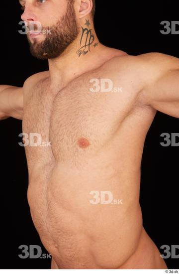 Chest Man White Nude Muscular Studio photo references