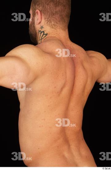 Back Man White Nude Muscular Studio photo references