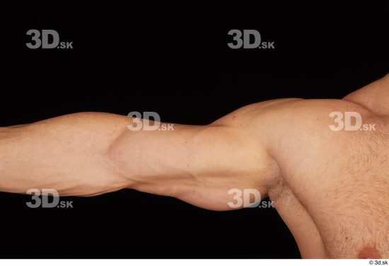 Arm Man White Nude Muscular Studio photo references