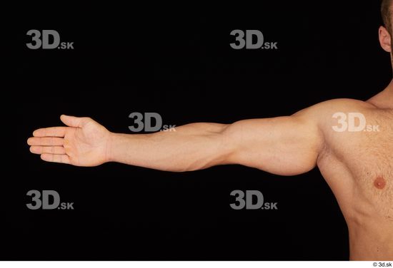 Arm Man White Nude Muscular Studio photo references