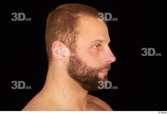 Head Man White Muscular Bearded Studio photo references