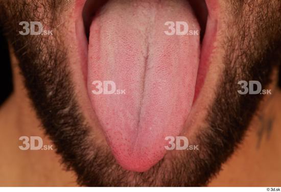 Tongue Man White Muscular Studio photo references