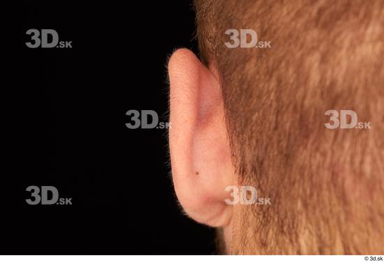 Ear Man White Muscular Studio photo references