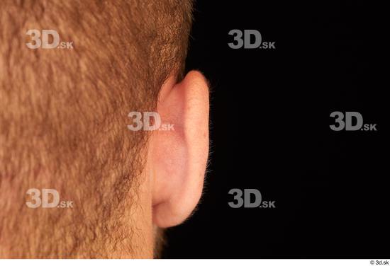 Ear Man White Muscular Studio photo references