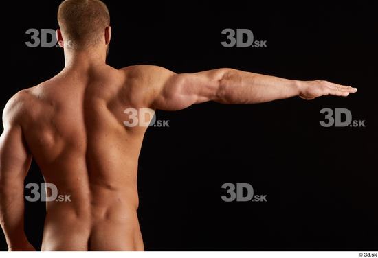 Arm Back Man White Nude Muscular Studio photo references