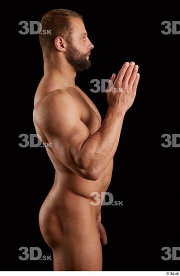 Arm Man White Nude Muscular Studio photo references