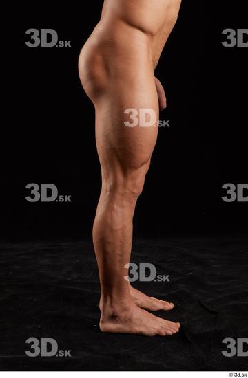 Leg Man White Nude Muscular Studio photo references