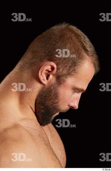 Head Man White Muscular Bearded Studio photo references