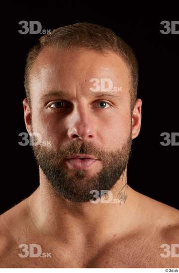 Head Man White Muscular Bearded Studio photo references