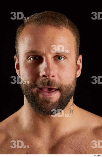 Head Man White Muscular Bearded Studio photo references