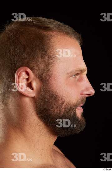 Head Man White Muscular Bearded Studio photo references