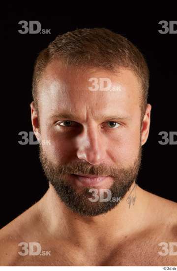 Head Man White Muscular Bearded Studio photo references