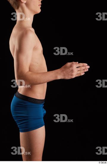Arm Man White Nude Underwear Slim Studio photo references