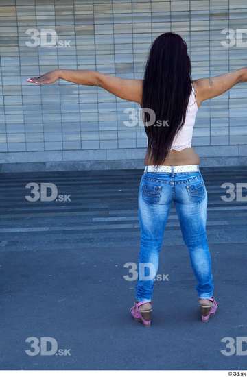 Whole Body Woman T poses White Casual Slim Standing Street photo references