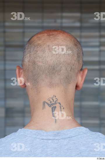 Head Man White Tattoo Casual Slim Street photo references