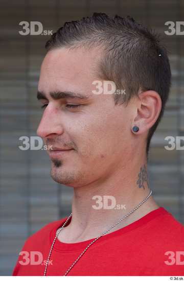 Head Man White Tattoo Casual Slim Street photo references